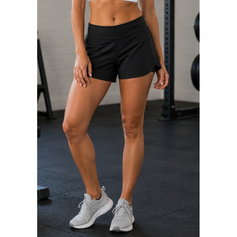 Lululemon Run Times Short 4 way Stretch Black 4" inseam Running Gym Size 12 - Picture 1 of 16